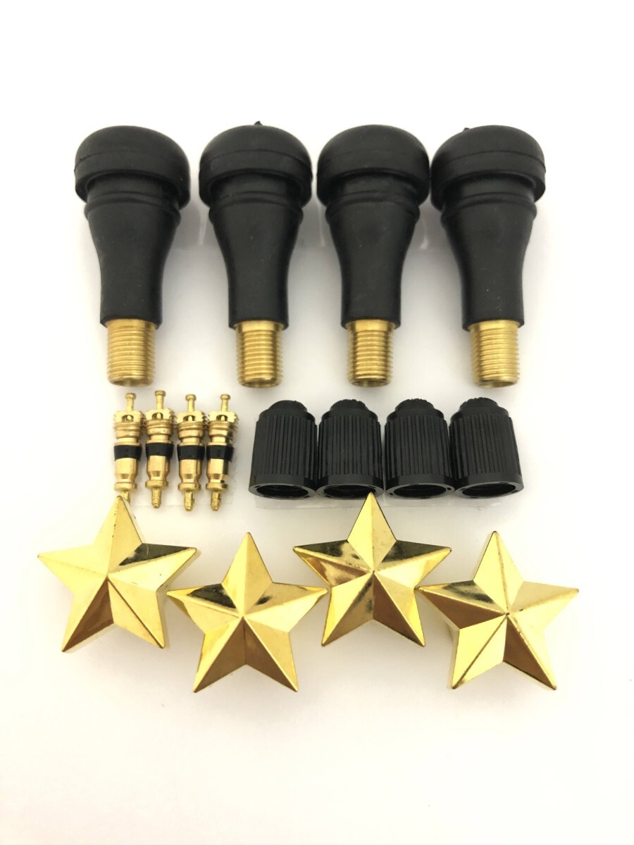 星型 star ゴールド ホイール ゴムエアバルブ バルブキャップ 虫ゴム コア ホンダ トヨタ ニッサン スバル ダイハツ スズキ拍卖