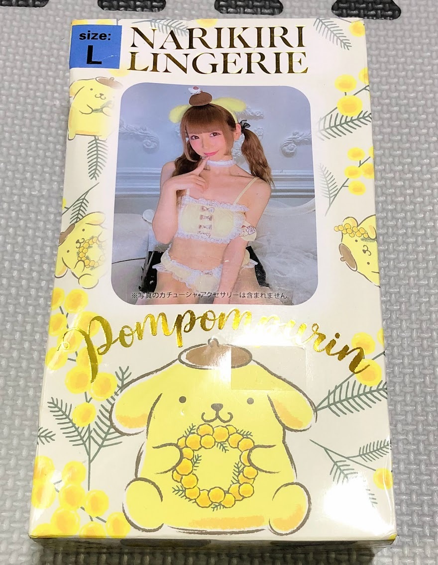 サンリオ ポムポムプリン なりきりランジェリー パッド入りチューブブラ&ショーツ Lサイズ ★未使用品★※箱痛みあり※拍卖