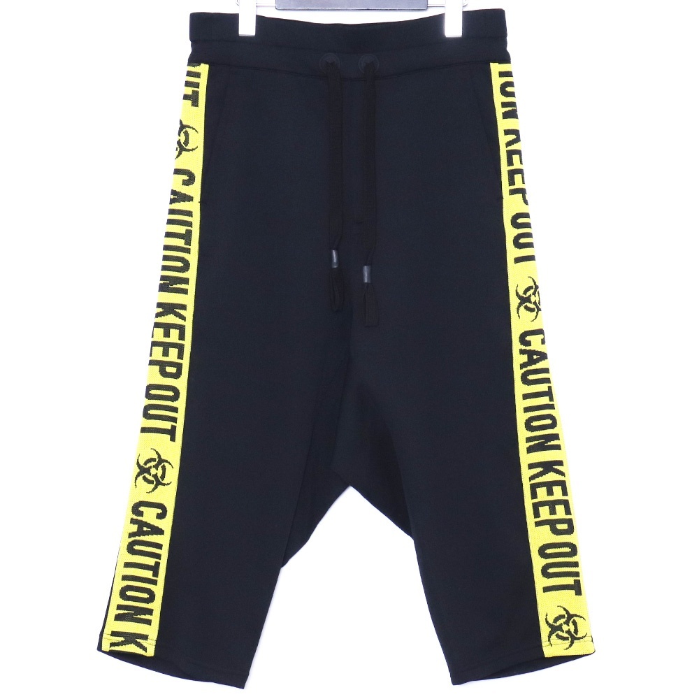 未使用 BEAUTY BEAST SARUEL TRACK HALF PANTS M ブラック イエロー bb-72001 ビューティビースト サルエル ハーフパンツ CAUTION KEEP OUT拍卖