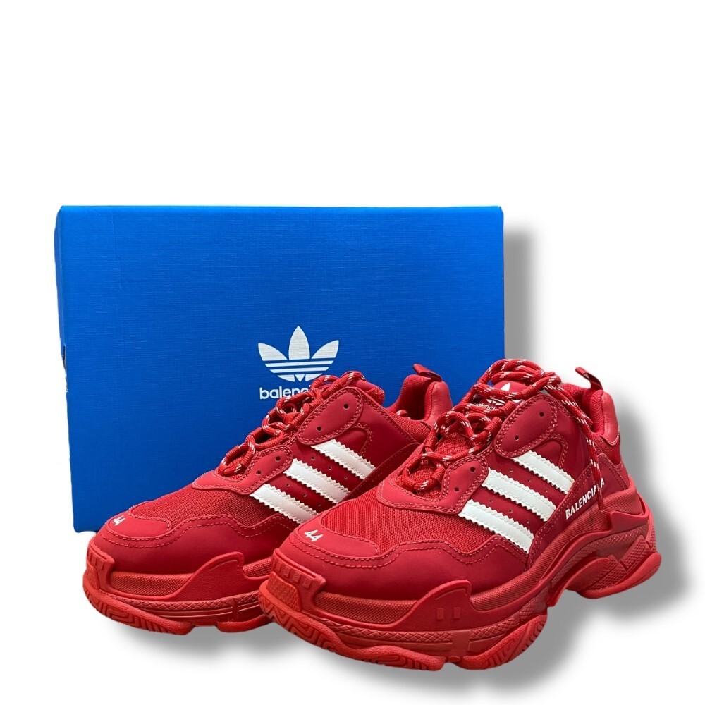 29cm BALENCIAGA × ADIDAS TRIPLE S サイズ44 レッド 71282 バレンシアガ アディダス トリプルエス レースアップ スニーカー拍卖