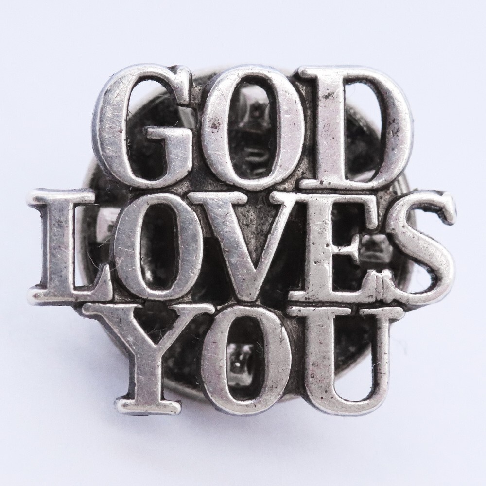 TIFFANY&CO. GOD LOVES YOU ピンズ シルバー ティファニー ピンバッチ ゴッド ラブ ユー 小物 pin拍卖