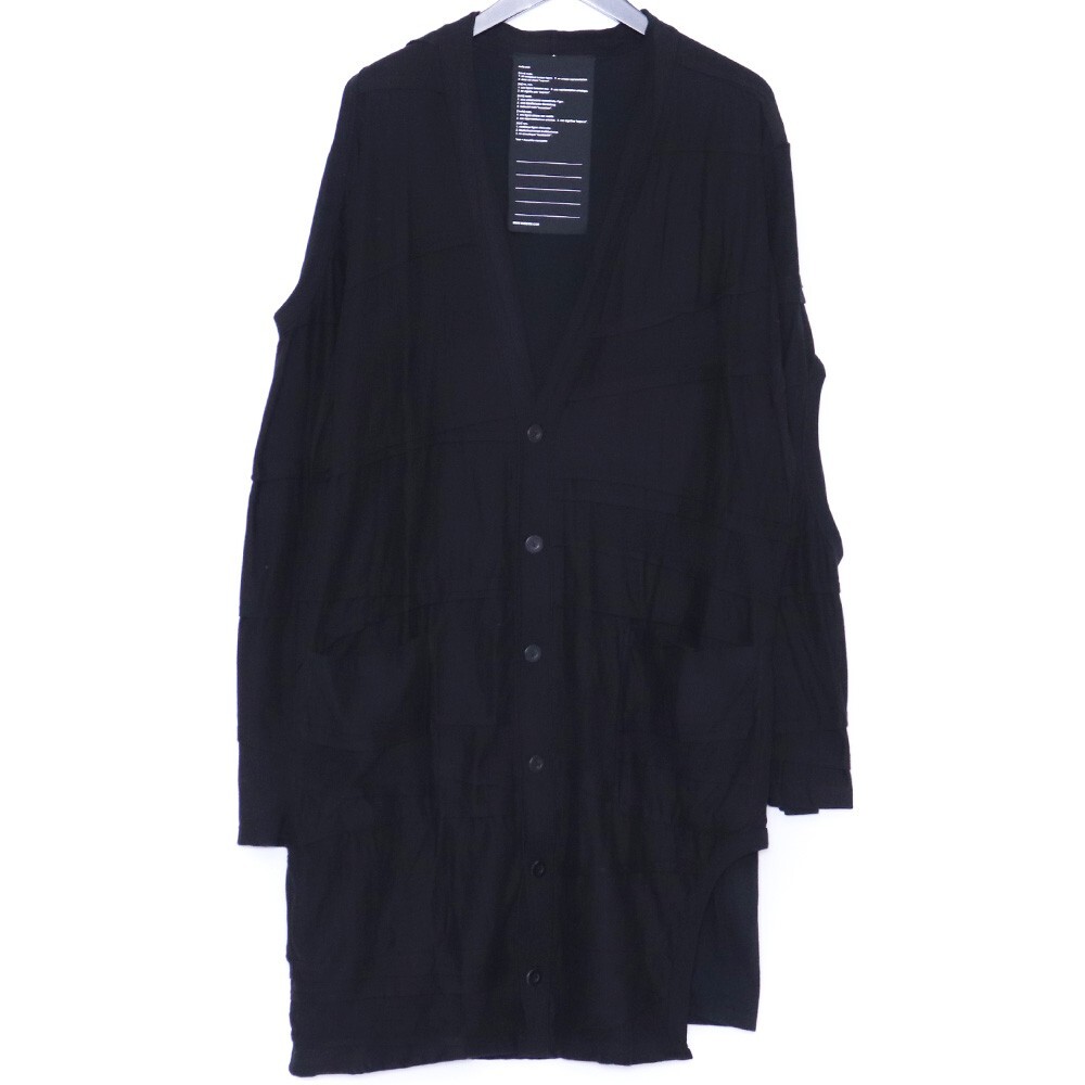 NUDE:MASAHIKO MARUYAMA ボーダーロングカーディガン サイズ2 ブラック NU-1714 ヌードマサヒコマルヤマ rong cardigan拍卖