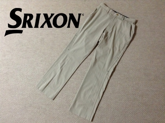 ★中古★スリクソン ゴルフ メンズ パンツ ベージュ W79 刺繍ロゴ ラウンド ダンロップ SRIXON GOLF SXS-3125拍卖