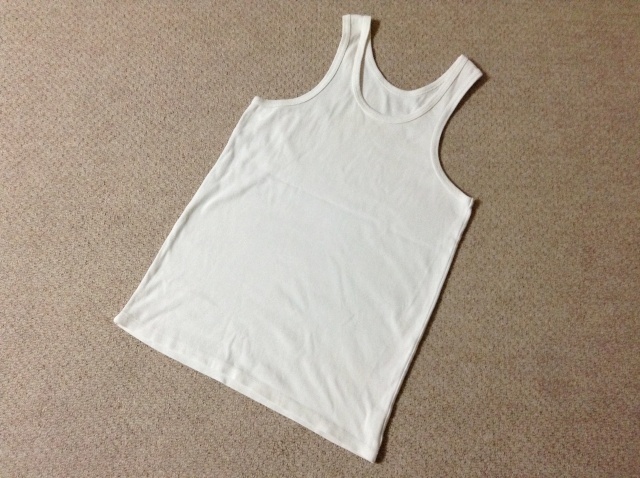 ★中古★UP START メンズ タンクトップ コットン 無地 白 ホワイト 下着 アンダーウエア拍卖
