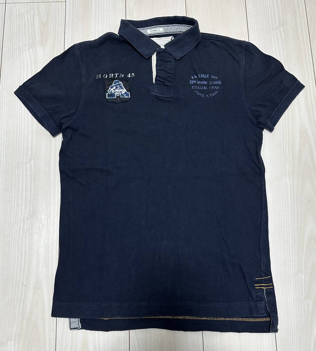 ★AMERICAN EAGLE★ アメリカンイーグル 半袖ポロシャツ ネイビー  拍卖