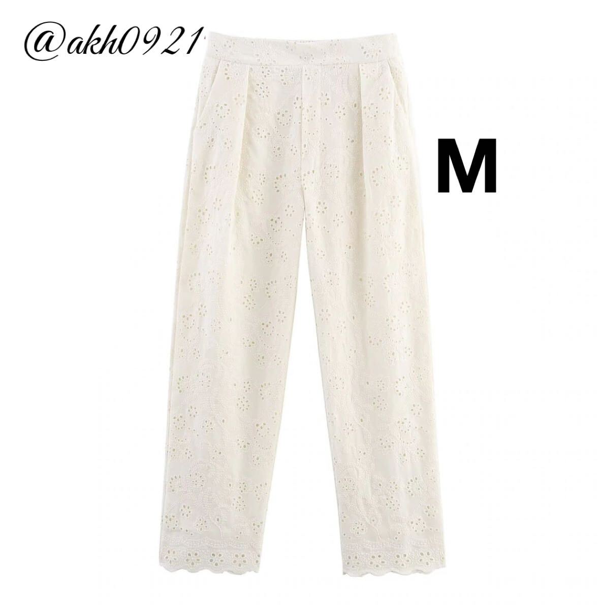 新品未使用★夏新作★vintage ヴィンテージ レトロ エンブロイダリー 刺繍 ロングパンツ ボトムス Mサイズ レディース★ZARA 好きな方に拍卖