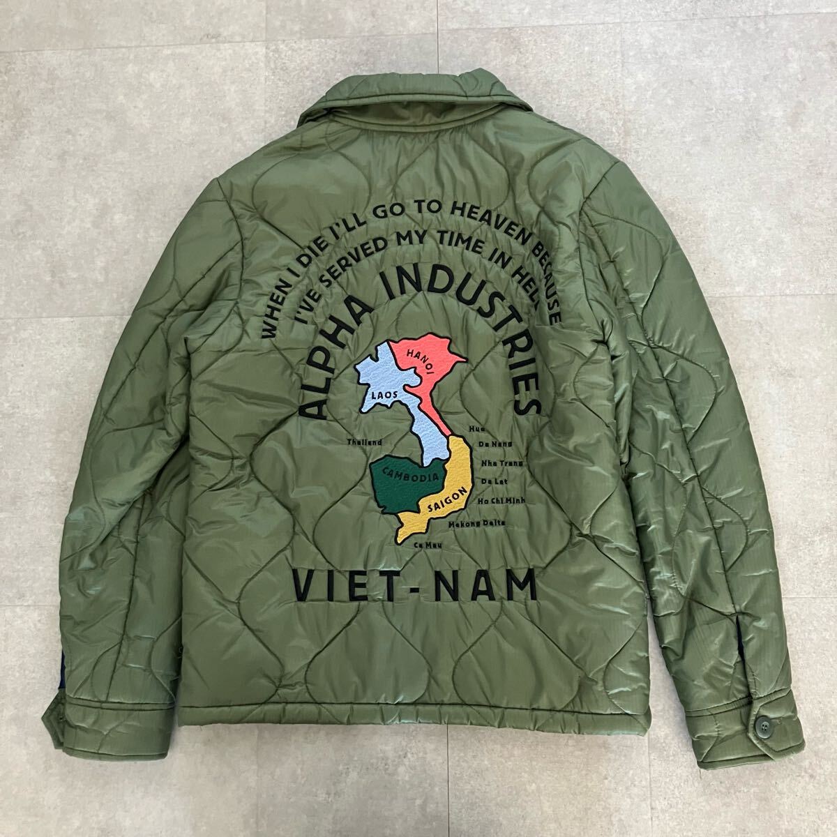●極美品 ALPHA INDUSTRIES アルファ Souvenir Jacket Nylon Rip-Stop スーベニアジャケット/キルティング/size(S)/メンズ/アメカジ拍卖