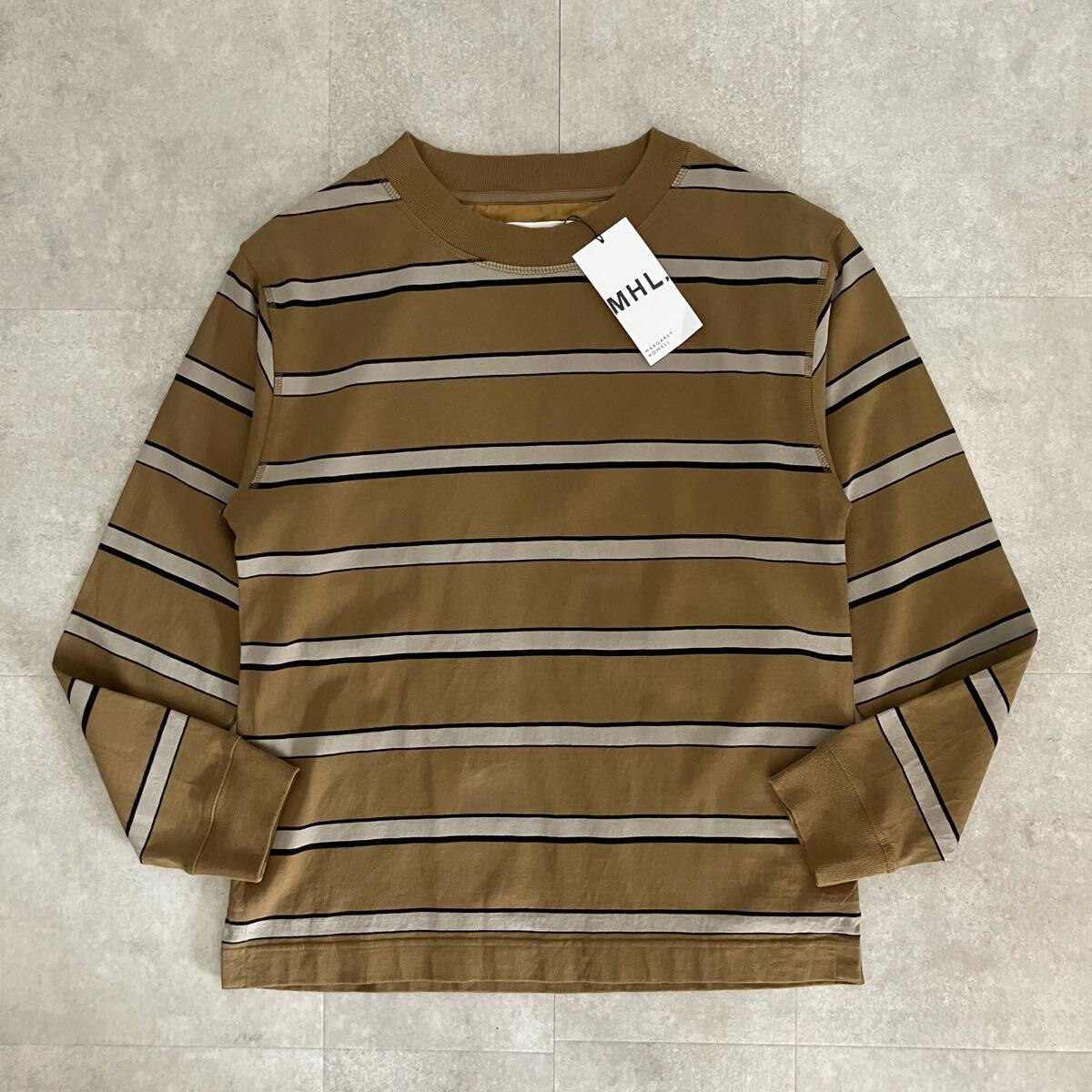●新品【未使用品】MHL. マーガレットハウエル OUTLINE STRIPE JERSEY LS ロンT/カットソー/ボーダー柄/size(M)/日本製/メンズ拍卖