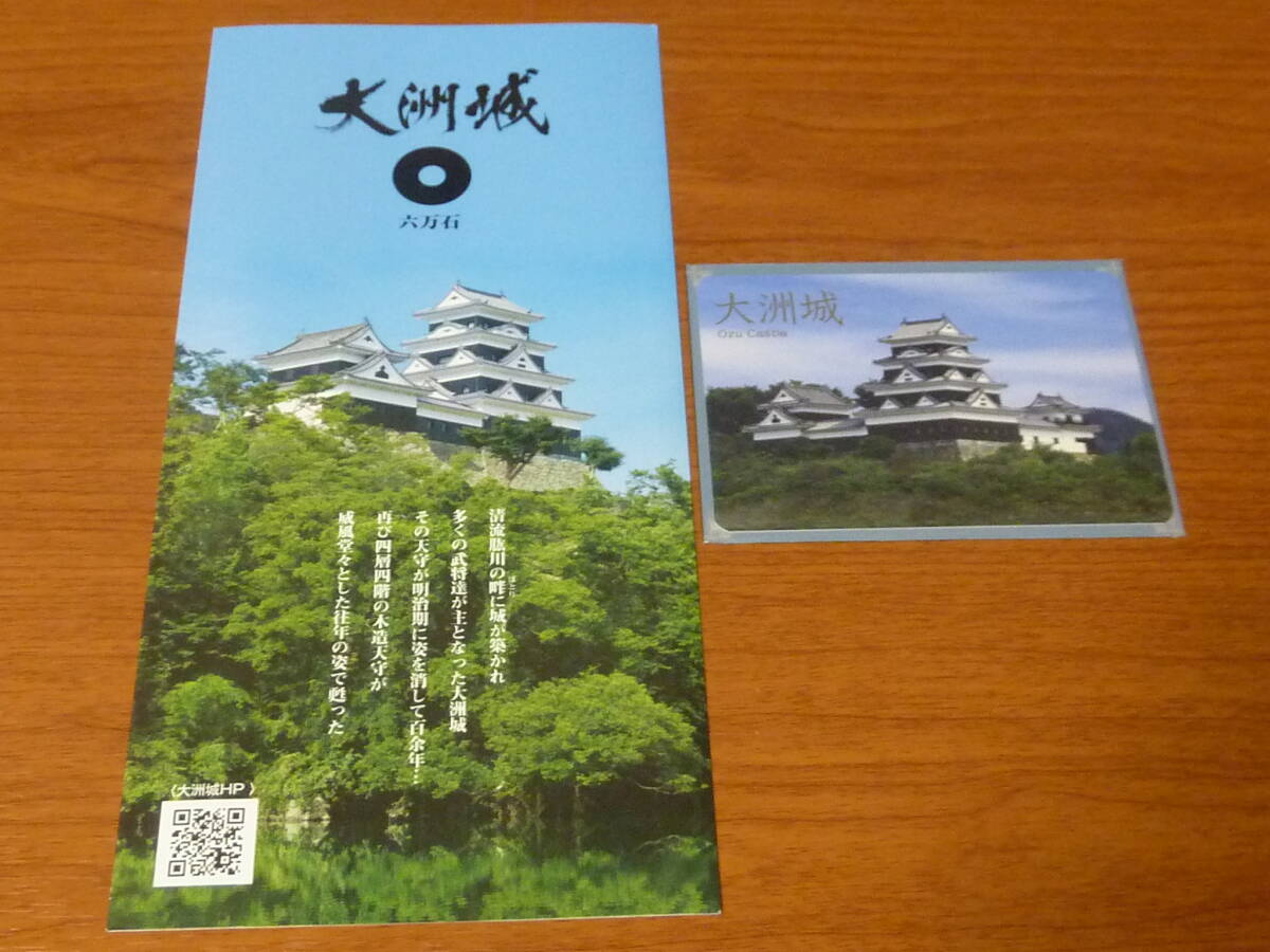愛媛県 大洲市 大洲城 城カード パンフレット付 日本100名城 再建天守シリーズ 拍卖