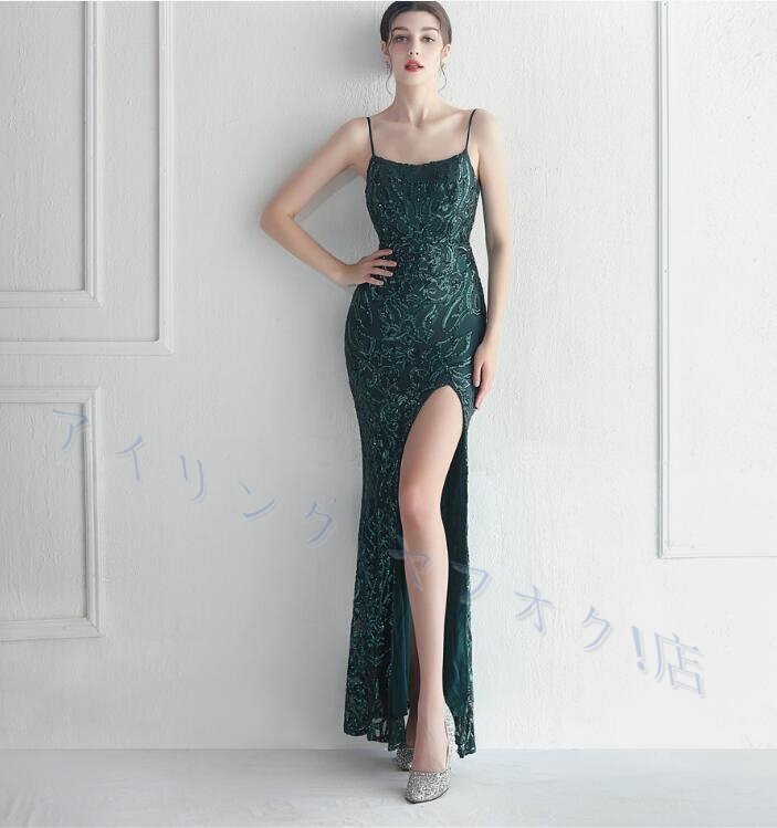 新品★レディースワンピース 大人sexy パーティ 結婚式ドレス 高品質 緑拍卖