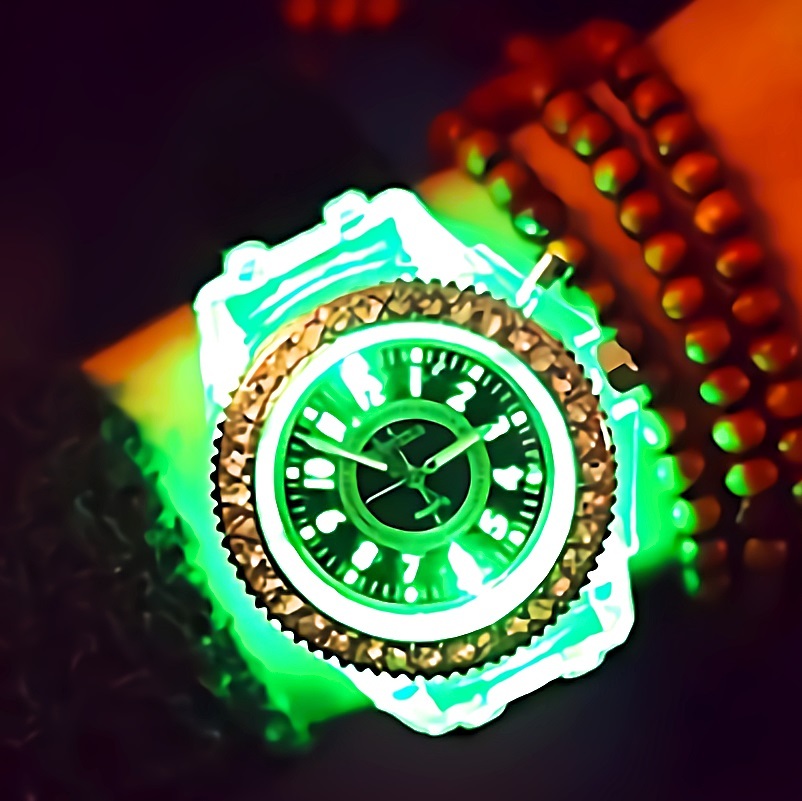 新品1円~★送料無料★闇夜の輝きレインボー光 ダイヤモンドブラックウォッチ シルバー腕時計 誕生日プレゼント旅行秋祭連休ギフト国内発送拍卖