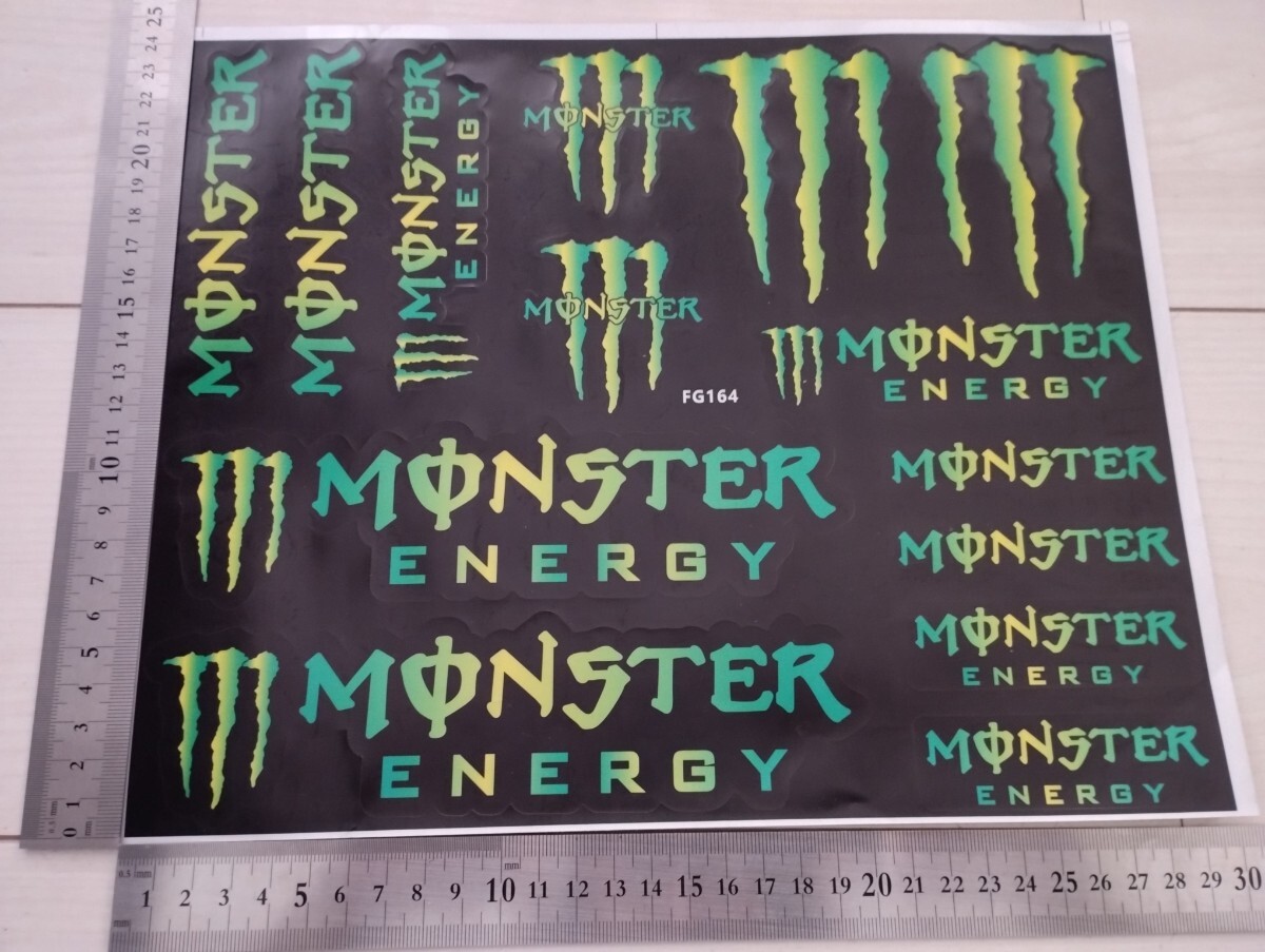 モンスターエナジーステッカー 1シート分 バイクステッカー カーステッカー  レーシングステッカー スノボ レーシングステッカー拍卖