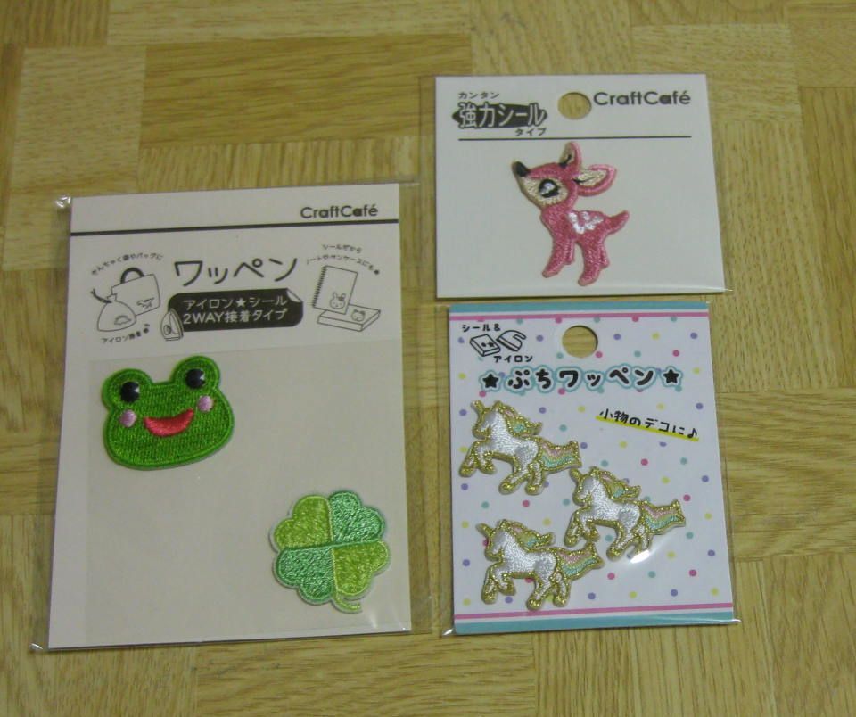 動物 シールワッペン アイロン接着もOK「カエル/小鹿/ユニコーン」 3パック拍卖