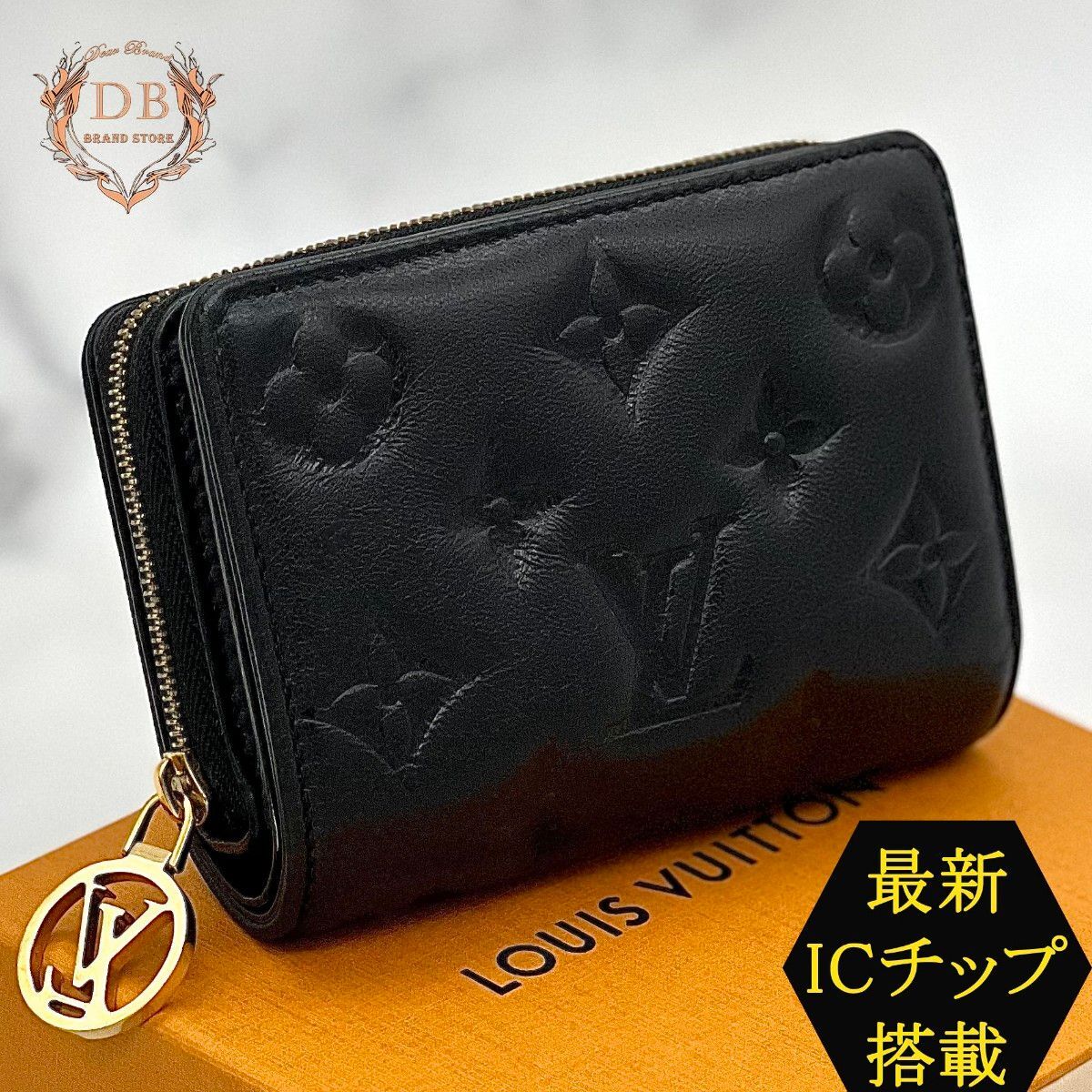 【箱袋付】 ルイヴィトン モノグラム クッサン ポルトフォイユ ルー ブラック Louis Vuitton レディース 財布 黒 新品未使用級 鑑定済み拍卖
