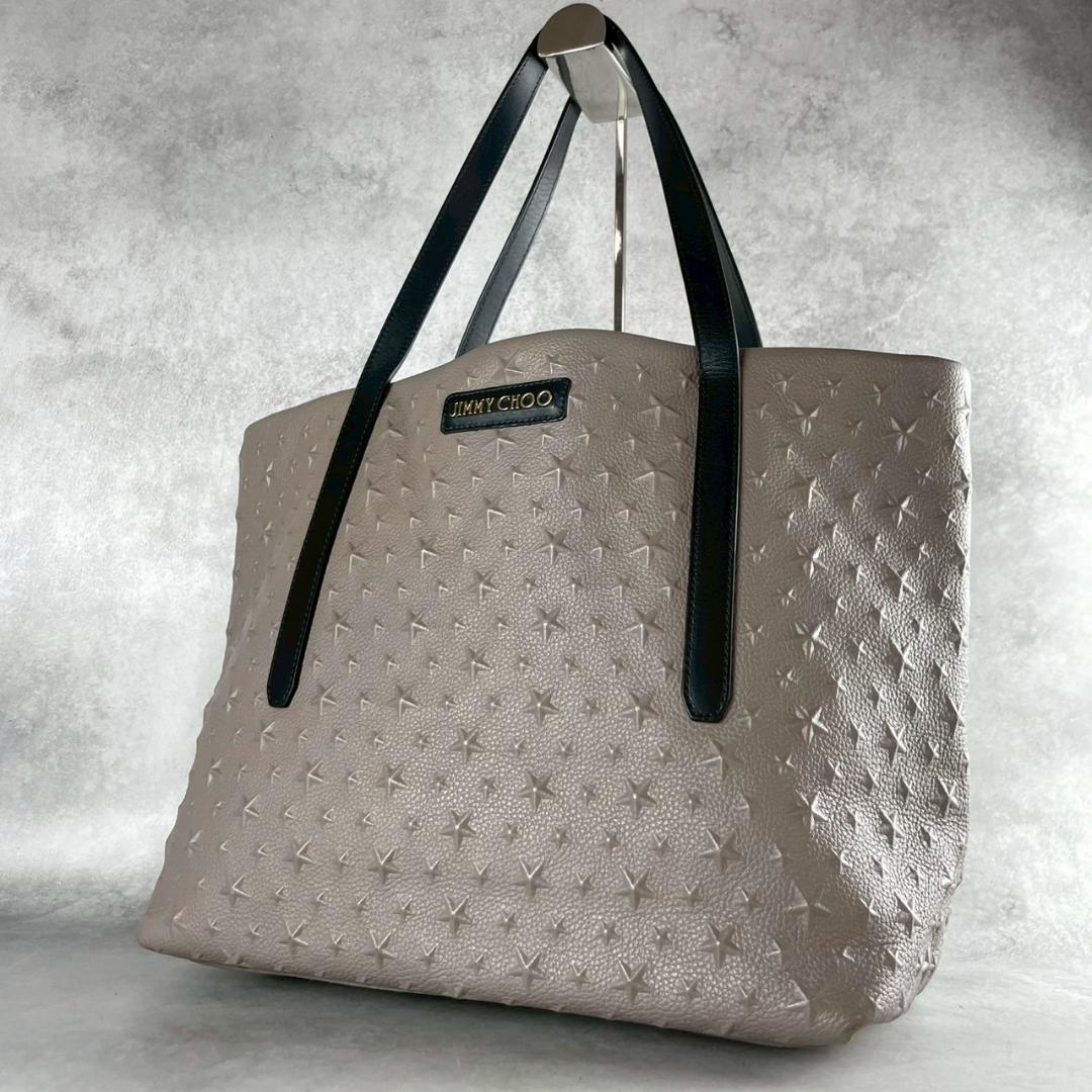 【人気/極美品】JIMMY CHOO ジミーチュウ ピムリコ スターエンボス トートバッグ スタッズ 肩掛け A4◎ PC◎ ビジネス メンズ レディース拍卖