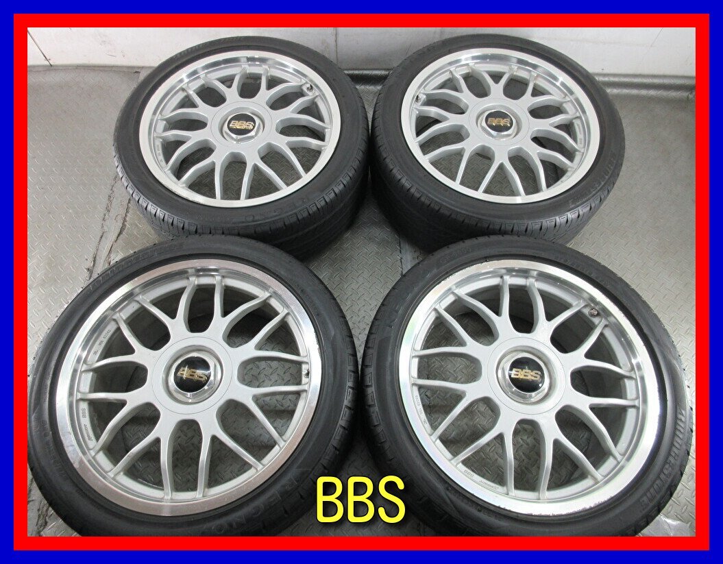 ■中古タイヤホイール■ BBS 18インチ 8J/9J +45 5H 114.3 BRIDGESTONE GR-9000 245/40R18/275/35R18 夏 S 激安 送料無料 K759拍卖