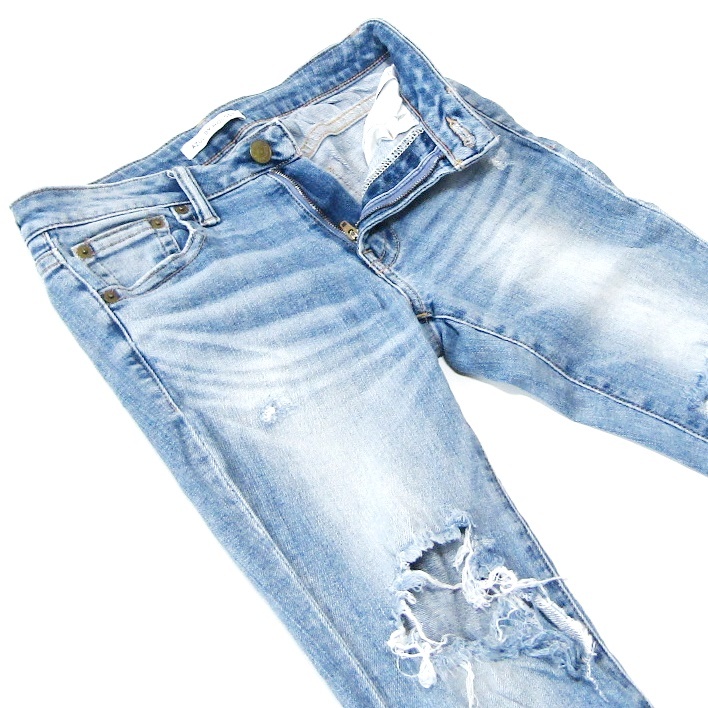 AZUL BY MOUSSYアズールバイマウジー▼クラッシュデニムスキニー▼Mサイズ▼ウエスト約72cm拍卖