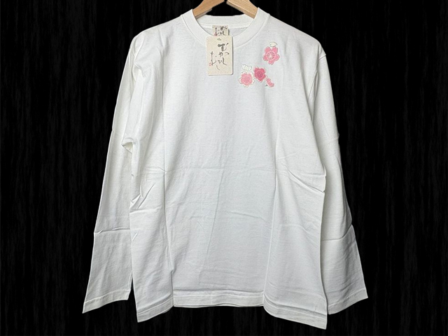 白 Mサイズ 4400円 弁財天 むかしむかし 長袖Tシャツ 和柄拍卖