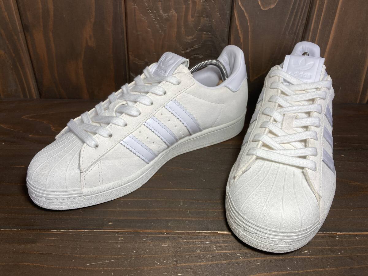 ★adidas アディダス SUPER STAR スーパースター 白×白 スエード レザー 2020年製 25.5cm 極美品 Used 検 スタンスミス スニーカー拍卖