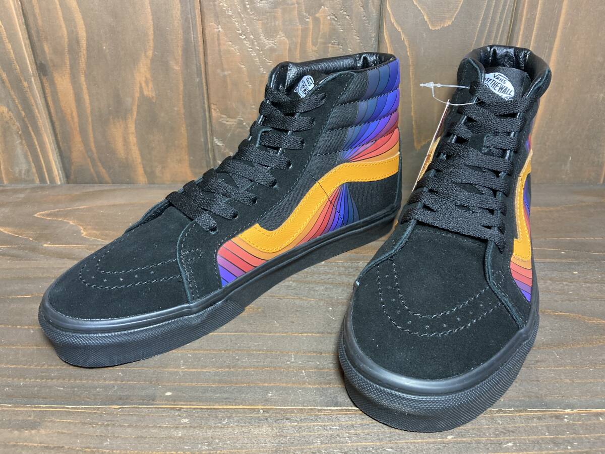 ★VANS バンズ US企画 SK8 HI スケート 黒×マルチカラー 25.5cm 未使用品検 ハイカットスリッポン オールドスクール ハーフキャブ拍卖