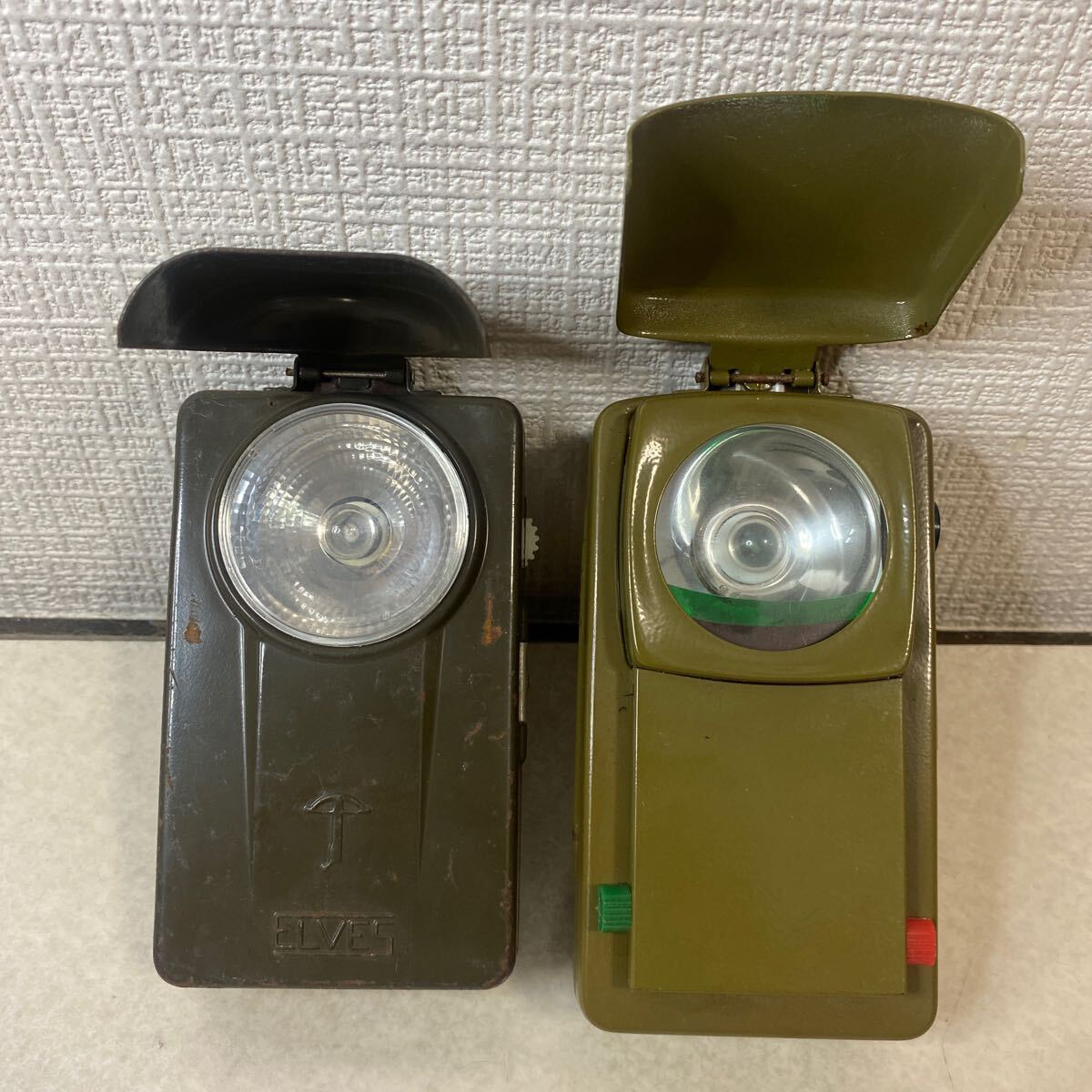 R0627 希少 フランス ELVES ミリタリーライト2つ 当時モノ アンティーク 拍卖