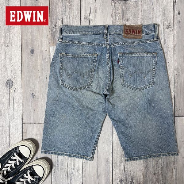 ☆EDWIN エドウィン☆503 50331 USED加工 デニム ハーフパンツ W30 S2391拍卖