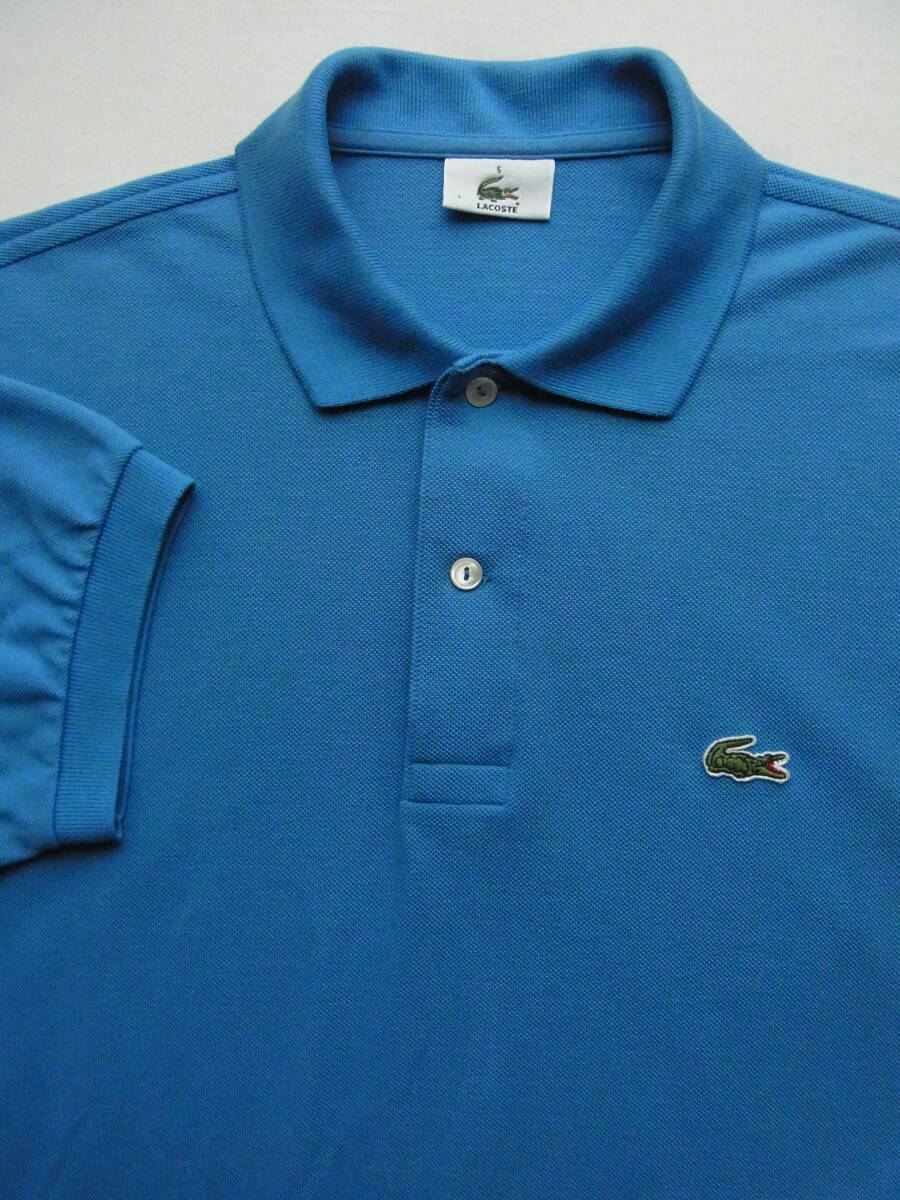 LACOSTE ラコステ 定番鹿の子素材ポロシャツ L1212 サイズ 5 大沢商会製 ブルー系拍卖
