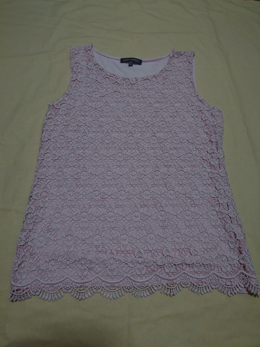 LAURA ASHLEY★ローラアシュレイ★レース★ノースリーブ★トップス★UK10拍卖