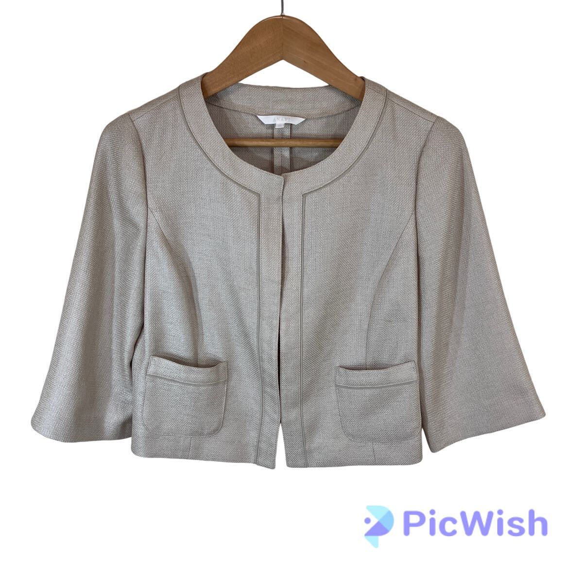 ANAYI アナイ ladies レディース トップス ノーカラー カジュアル ビジネス フォーマル ジャケット 結婚式 披露宴 二次会 38 拍卖