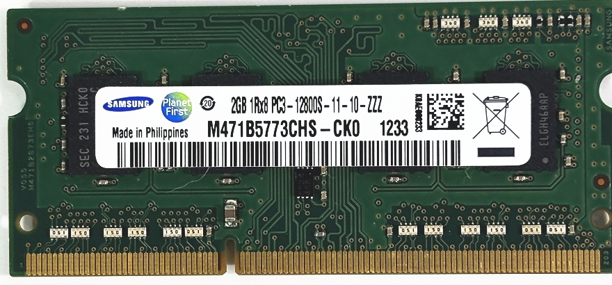 ノートPCメモリー SAMUSUNG DDR3 PC3-12800S M741B5773CHS-CK0 2GB拍卖