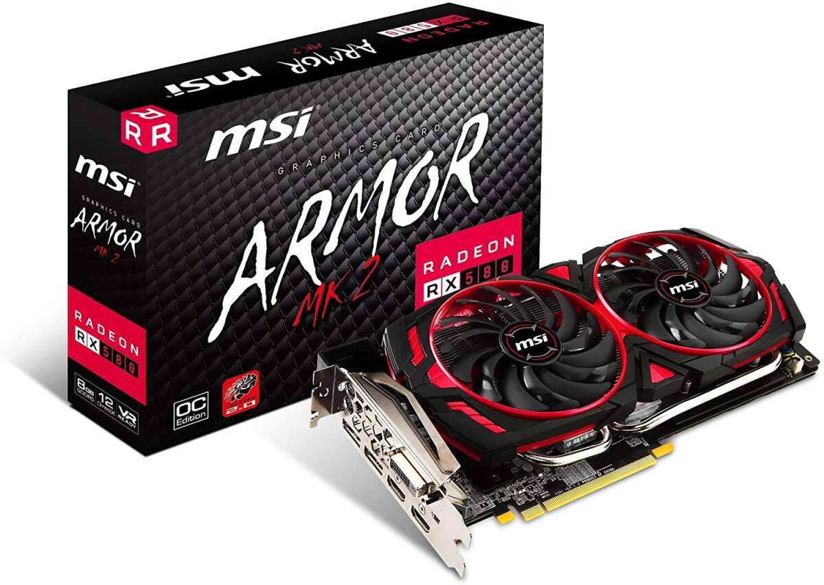 【中古】MSI Radeon RX 580 ARMOR MK II 8G OC グラフィックスボード VD6544拍卖