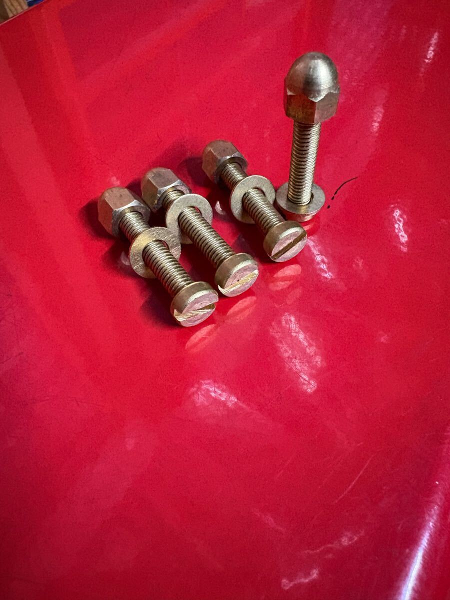 CB400T ウィンカー固定 マイナス 真鍮ボルト 袋ナット 4本 ヨンフォア CM400 CB400T cm250 cb250t バブ ホーク拍卖