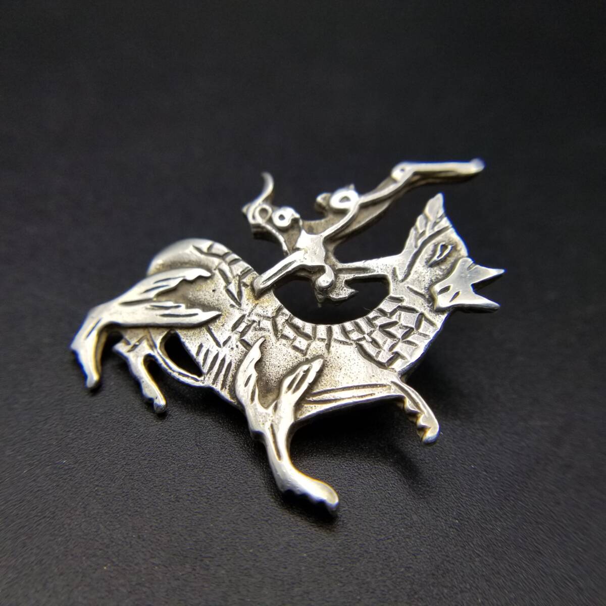 1976年 英国 ヴィンテージ Maeshowe Dragon ブローチ 北欧神話モチーフ 925 シルバー 銀細工 Edinburgh ホールマーク Y23-R拍卖