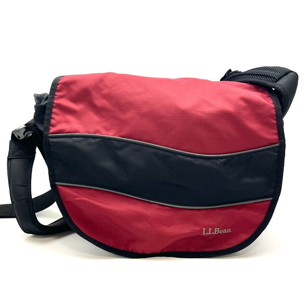 A) L.L.Bean エルエルビーン ×レッドナイロン地 肩掛け メッセンジャーバッグ 0GJP5/CNYO1021 中古 USED ヴィンテージ 経年品拍卖