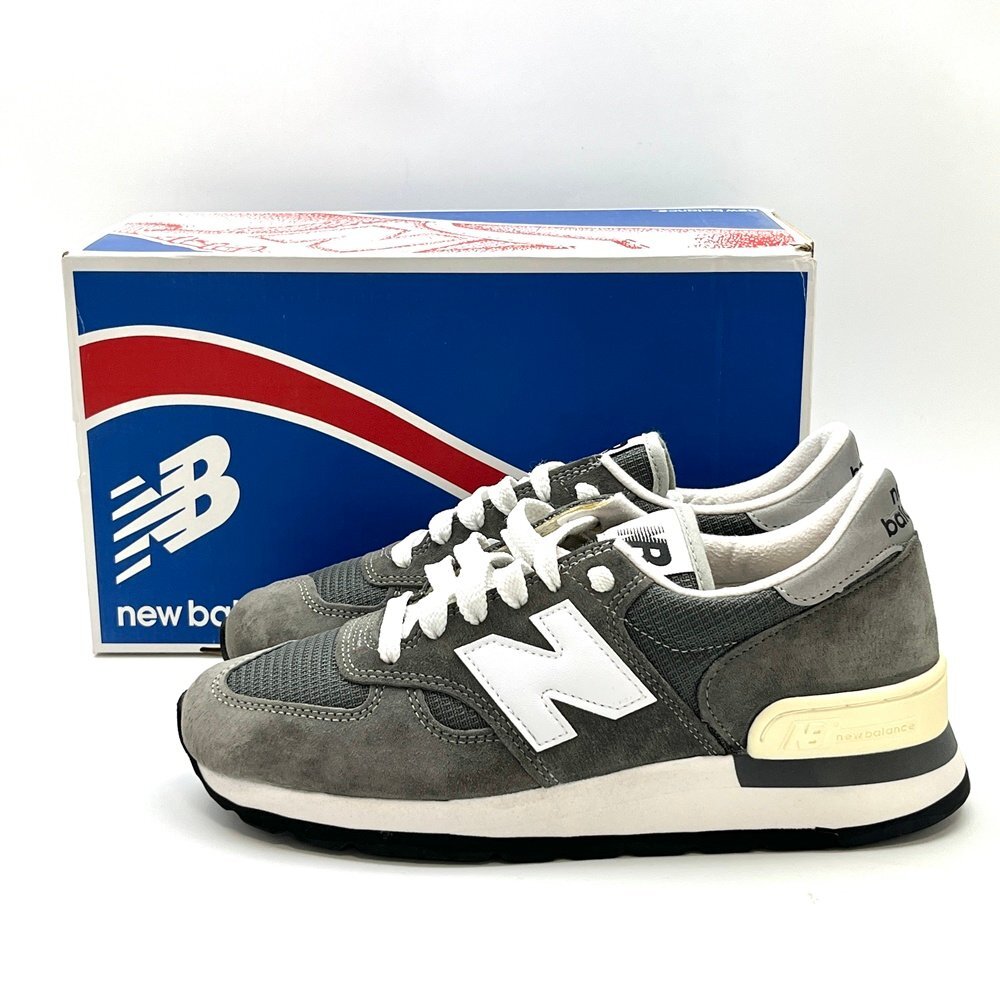A) NEW BALANCE ニューバランス M990GRY CLASSICS TRADITIONNELS 30周年 ローカット スニーカー size25cm 外箱付属 保管品 ※簡易梱包拍卖
