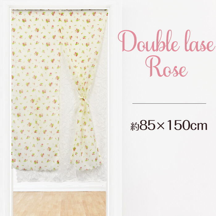 2重ローズ(薔薇)バラのれん幅85x丈150cm-niil拍卖