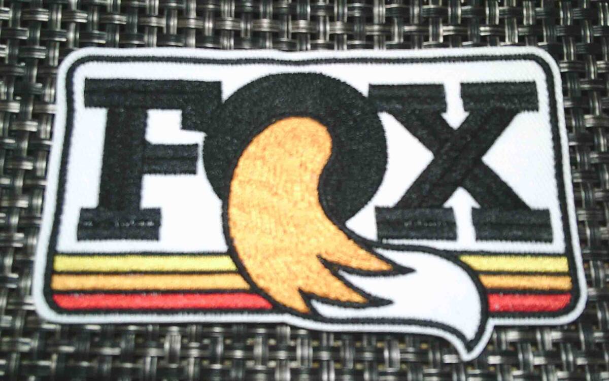 《白黒FRS橙狐尻尾》◎新品アメリカ サスペンション FOX RACING SHOX刺繍ワッペン◆自転車 二輪車 車 モトクロス モータースポーツ拍卖