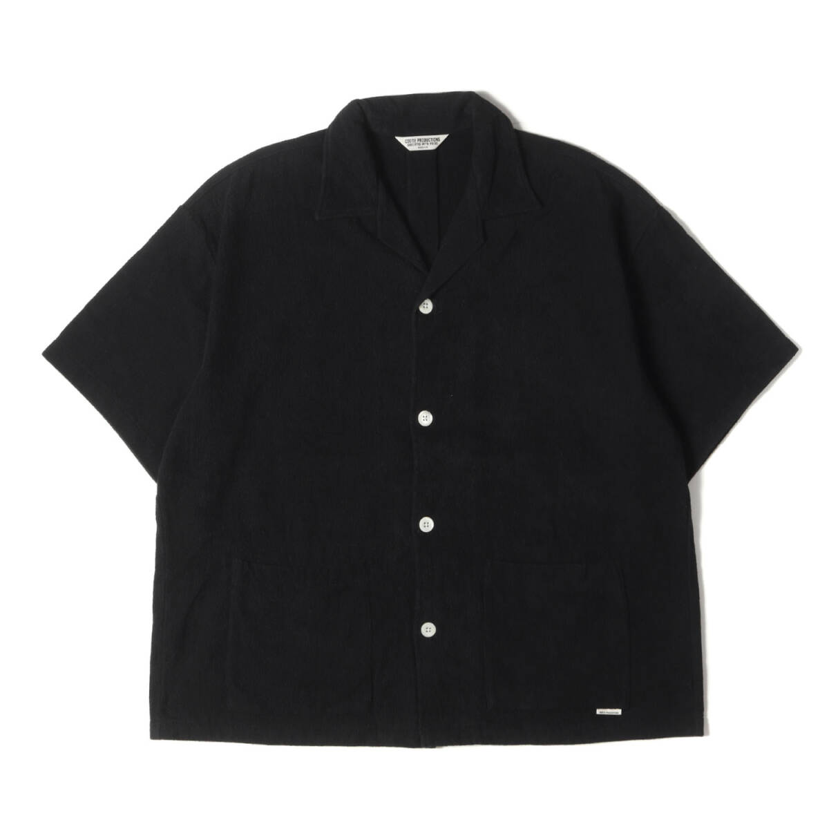 【美品】COOTIE クーティー シャツ M / 22SS ストレッチ パイル オープンカラー 半袖 シャツ (Pile Open Collar S/S Shirt) / ブラック拍卖