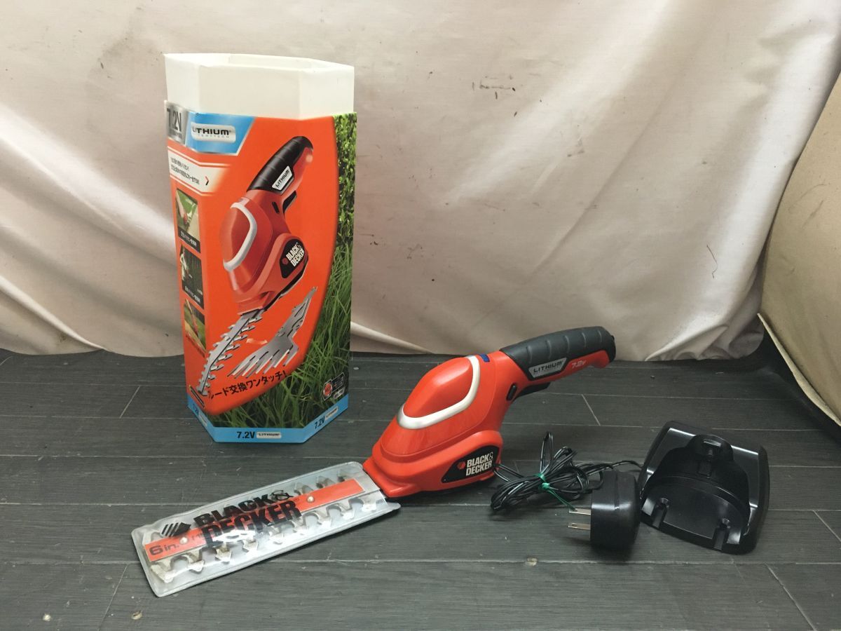 FF2010 BLACK&DECKER 芝生,庭木バリカン 7.2V GSL-700 1台2役 充電式 コードレス 動作OK/100拍卖