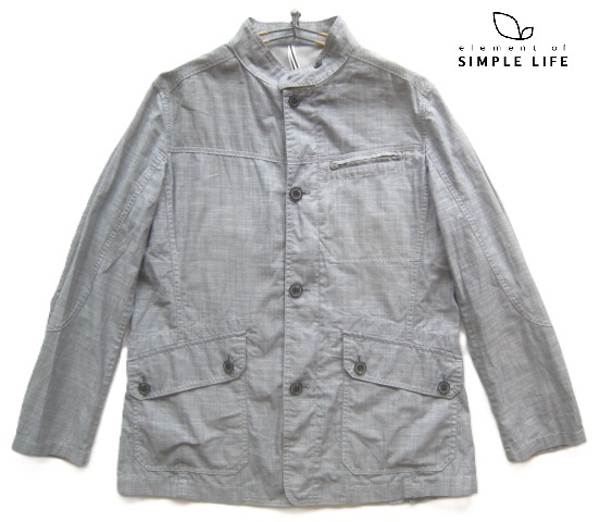 美品!!シンプルライフ SIMPLE LIFE*メッシュ裏地 立ち襟コットンZIPミリタリージャケット M グレー D'URBAN ダーバン トラッド アイビー拍卖