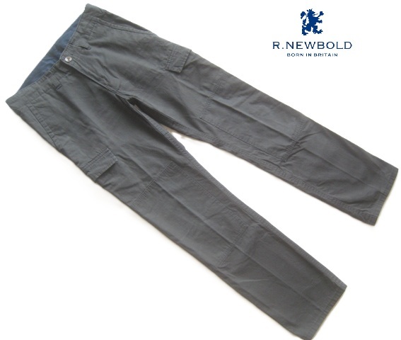 美品!!R.ニューボールド R.NEWBOLD*パラフィンコーティング加工 細身ミリタリーカーゴパンツ S ダークグレー Paul Smith ポールスミス拍卖