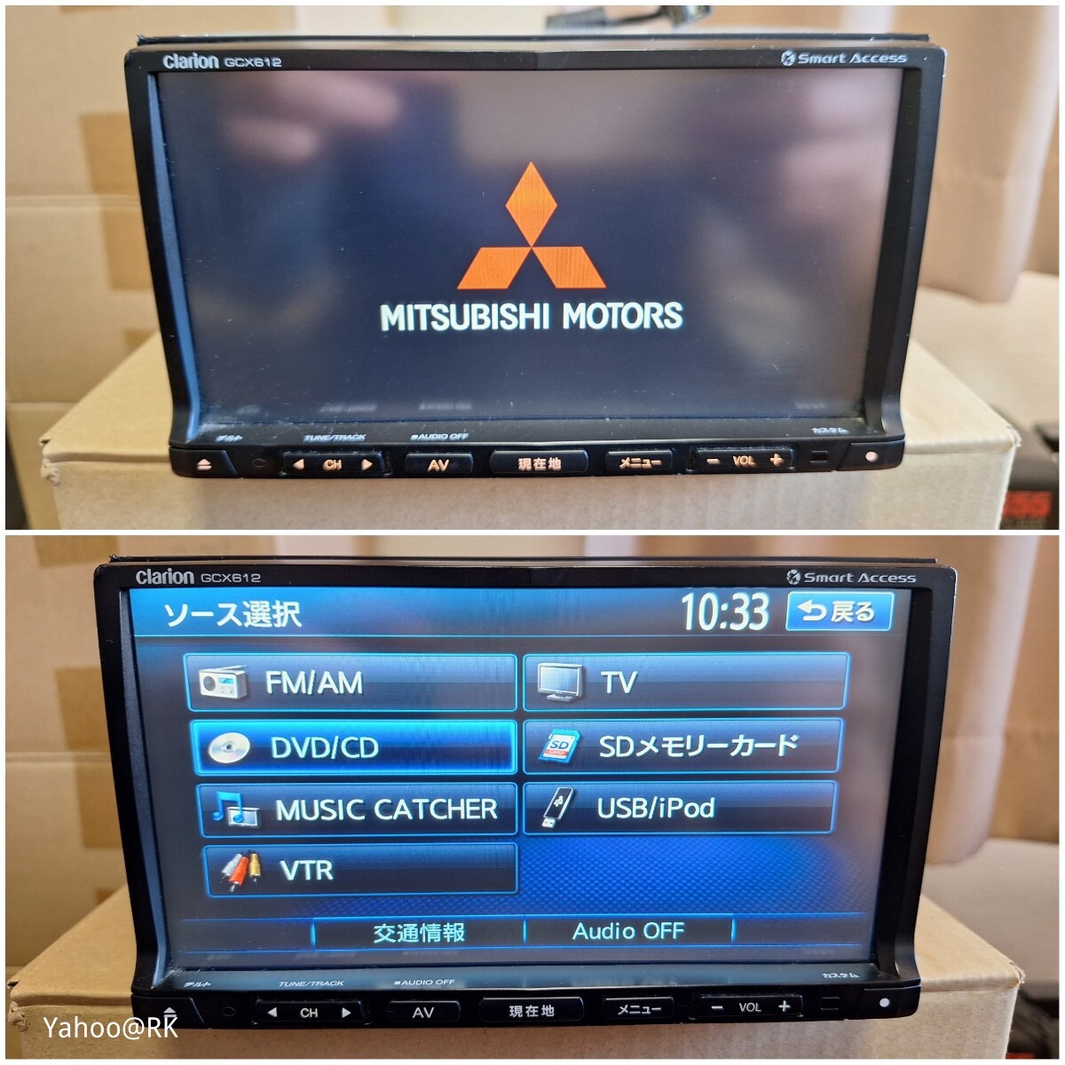 三菱 純正ナビ 型式 GCX612 Clarion NX612 同等品 DVD再生 テレビ フルセグ SDカード USB iPod MITSUBISHI カーナビ DVD読込不良拍卖