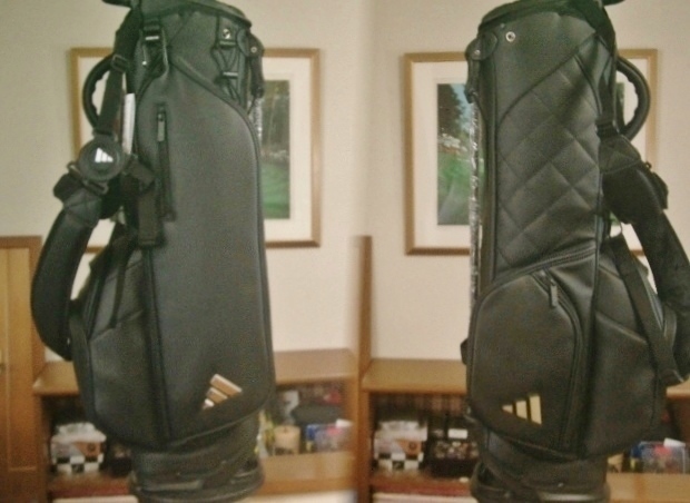 未使用 アディダス ユニセックス 取っ手付 ハイグレード コンパクト 合皮レザー ブラック黒白 スタンドバッグ拍卖