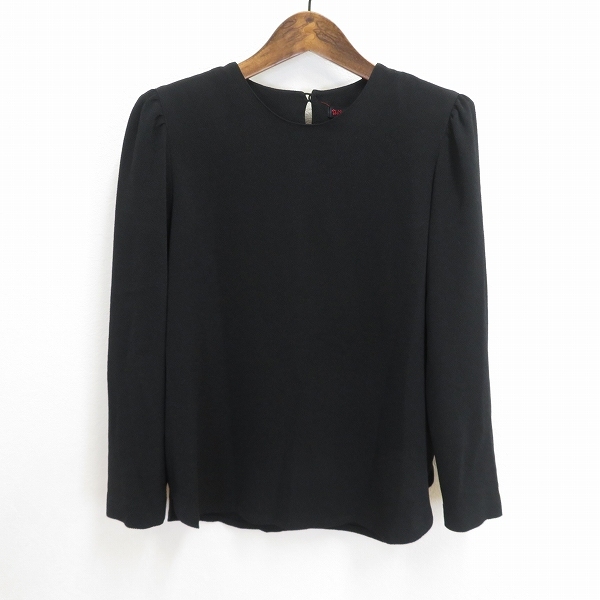#a 詩仙堂 ヒトシタムラ HITOSHI TAMURA カットソー 長袖 黒 ブラック ちりめん 縮緬 無地 和風 日本製 944827 k01拍卖
