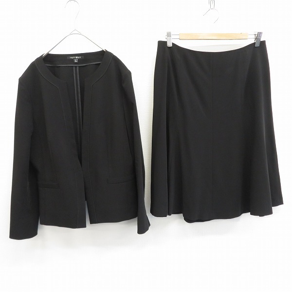 インディヴィ INDIVI セットアップ スカートスーツ フォーマル ジャケット スカート ブラック系 x953575拍卖