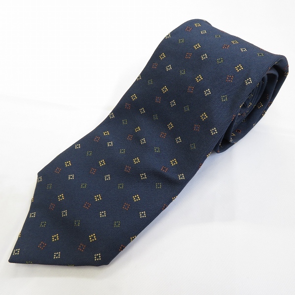 #ae ポール・スミス PaulSmith ネクタイ 紺系 マルチ 総柄 スクエア柄 シルク 日本製 メンズ 946045 k01拍卖
