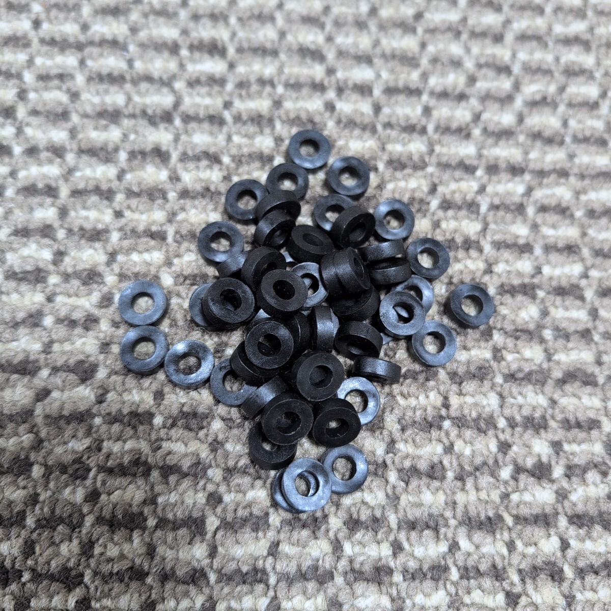 ジャンク品/長期保管品/中古/メーカー不明/ゴムワッシャ-W/パッキン/外径Φ10mm内径Φ8mmT34mm/M4用/黒/1P50枚入り拍卖