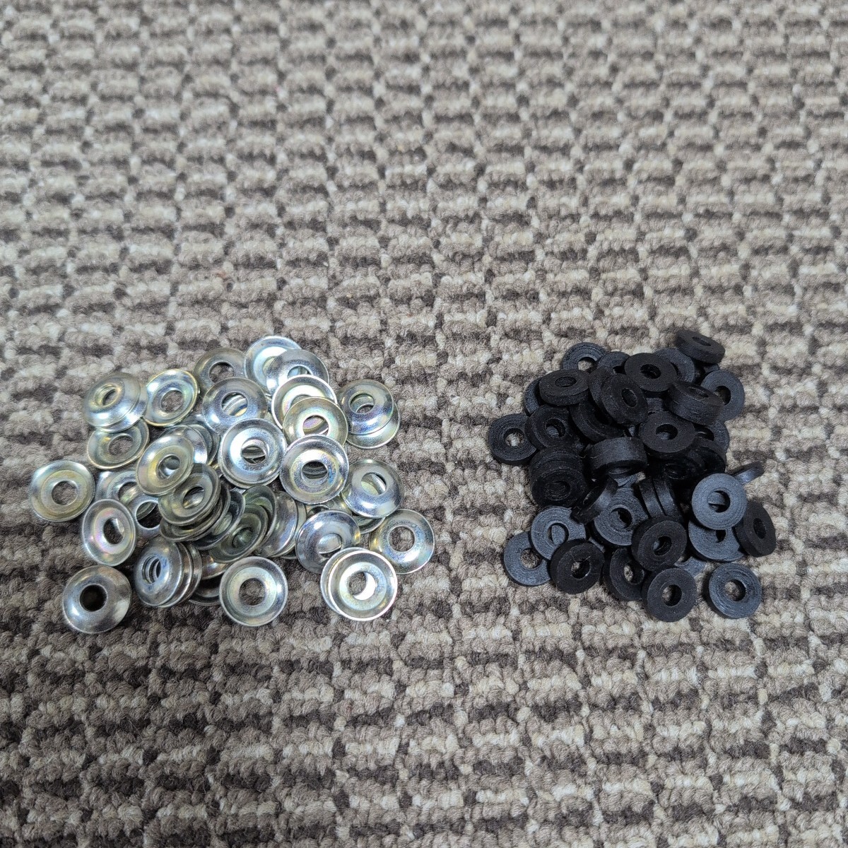 ジャンク品/長期保管品/中古/メーカー不明/山座金/シボリワッシャー/ユニクロ/ヤマザ/M5用/ゴムワッシャー付き/55個セット拍卖