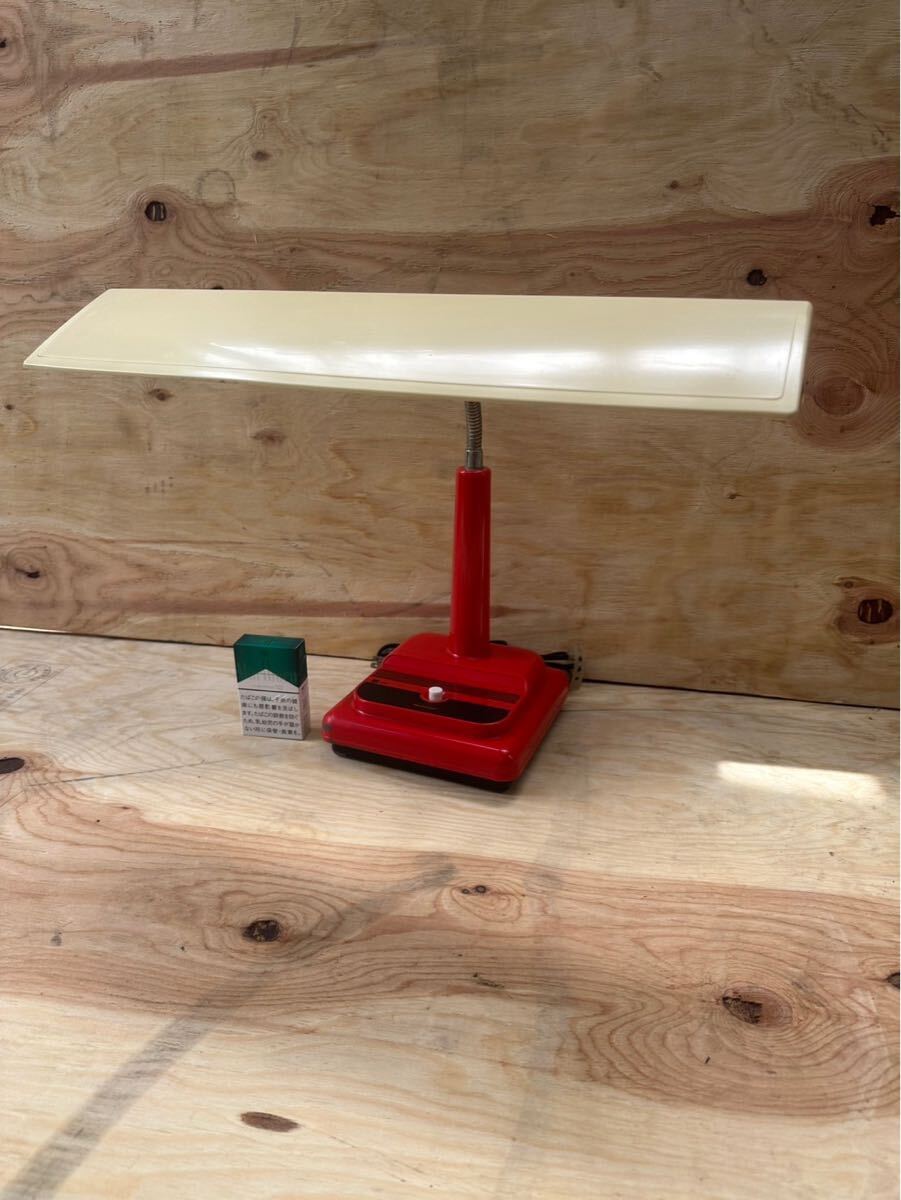 D422 ナショナル けい光燈スタンド FS-596-R 電気スタンド 卓上スタンド 卓上ライト デスクライト National 昭和レトロ 当時物 売り切り拍卖
