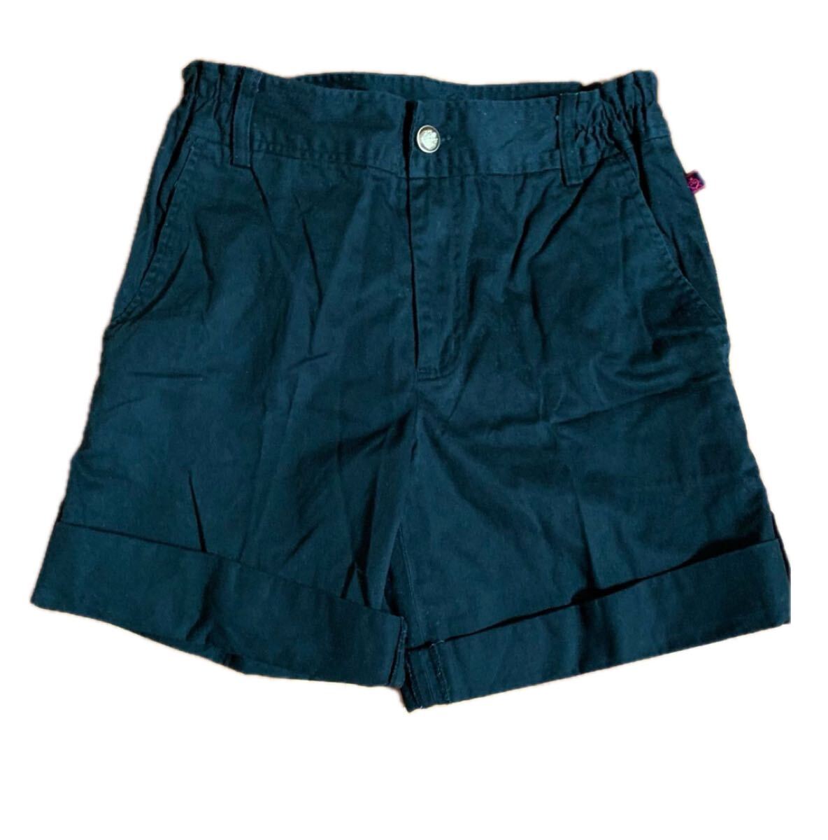 ロールアップ ショートパンツ 綿チノパン コットン 黒 ブラック 無地ハーフパンツ 短パン ショーパン拍卖